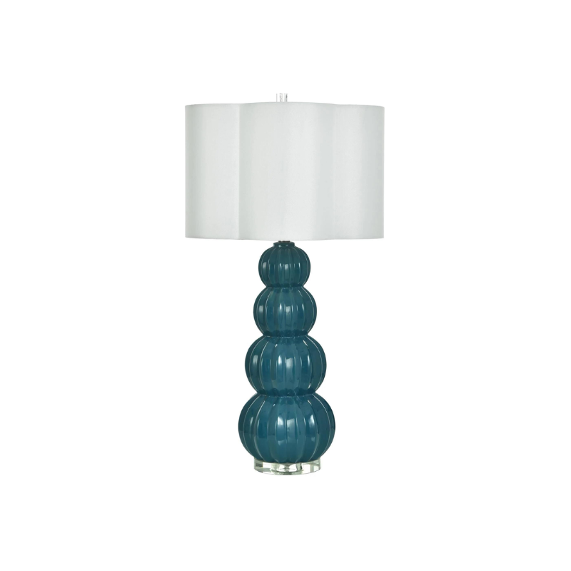 Teal Gourd Stack Table Lamp